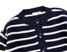 Name It dark sapphire stribet boxy strikcardigan